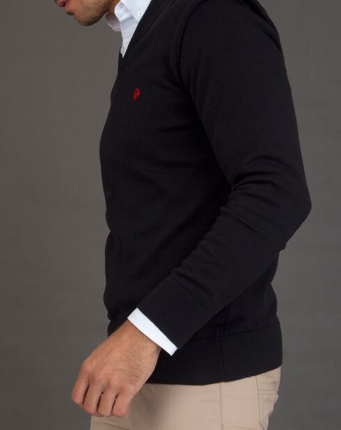 Pull col V Neva noir