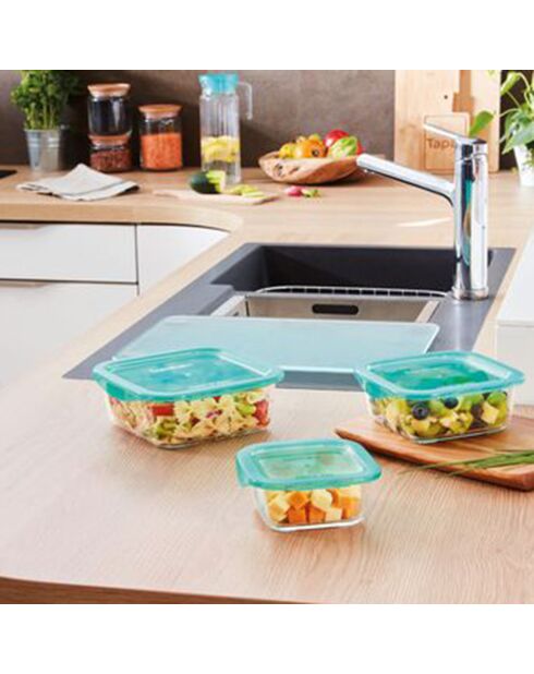 2 Boîtes de conservation carrées Keep'n Box transparentes - 122 cl