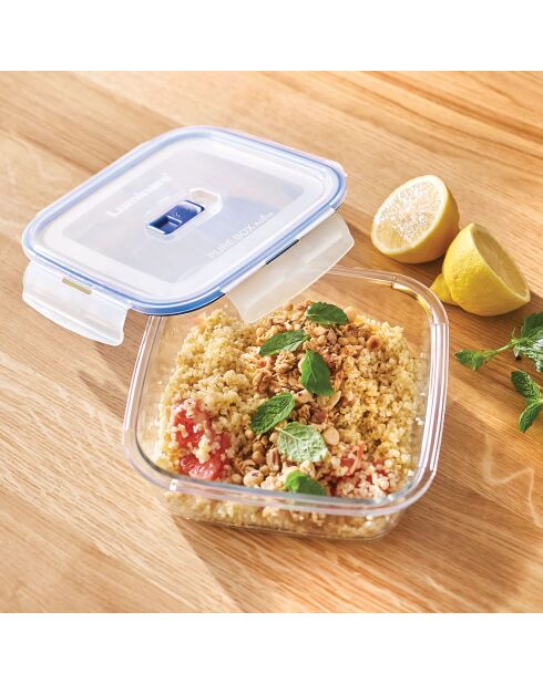 2 Boîtes de conservation carrées Pure Box Active transparentes - 76 cl