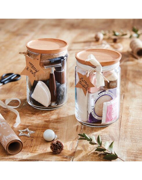 2 Pots Pure Jar Wood transparents - 100 cl