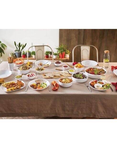 2 Plats de cuisson ronds Smart Cuisine Diwali blancs - 30x30x6.8 cm