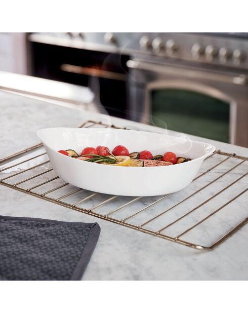 2 Plats de cuisson Smart Cuisine Carine blancs - 20.3x32.5x7.4 cm