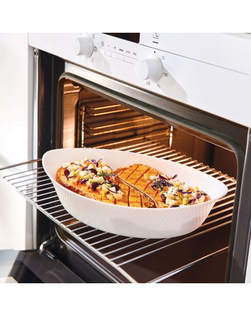 Smart Cuisine Wavy witte ovenschaal - 20,3x32,5x7,4 cm