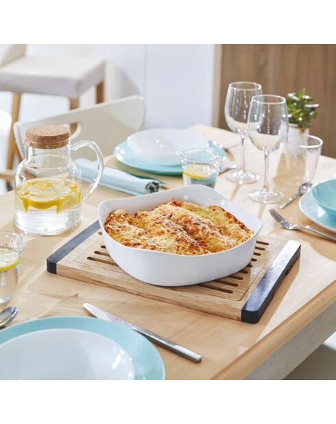 2 Plats de cuisson carrés Smart Cuisine Carine blancs - 33.4x33.4x7 cm