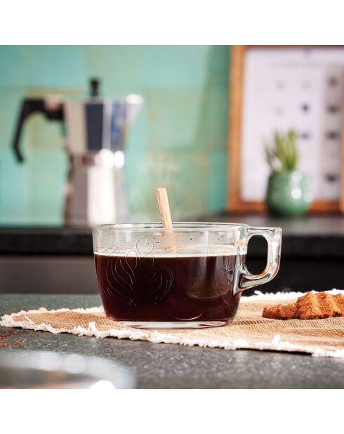 6 Tasses Jumbo Barista transparentes - 50 cl