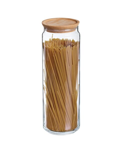 2 Pots à spaghetti avec bouchon Pure Jar transparents - 10.5x10.5x31.4 cm