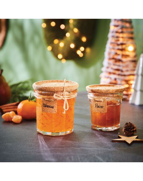 6 Pots Storing Box Cork transparents - 31 cl