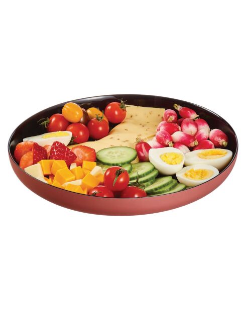 6 Assiettes plates Vicky orange - D.25.1 cm