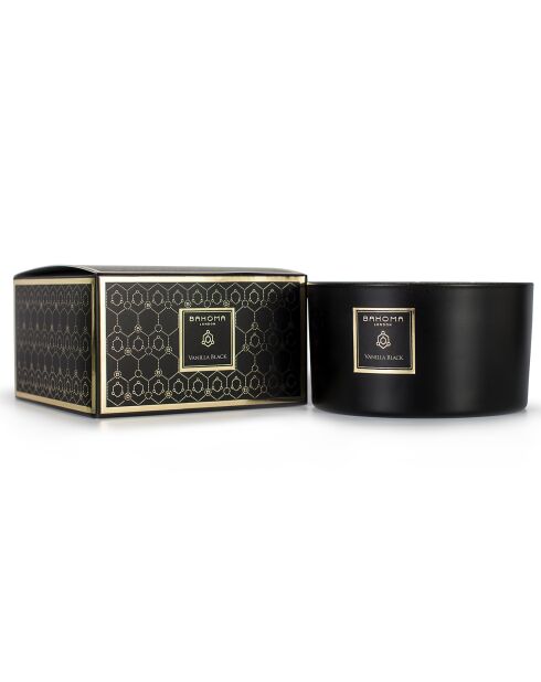 Bougie parfumée Obsidian Black Collection Vanille noire - 3 mèches 40h