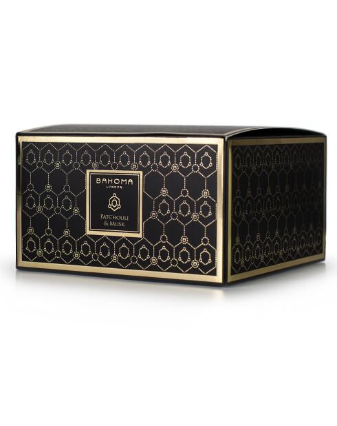 Bougie parfumée Obsidian Black Collection Patchouli & Musc - 3 mèches 40h