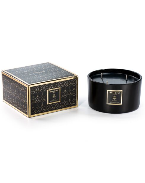 Bougie parfumée Obsidian Black Collection Vetiver & Cedarwood - 3 mèches 40h