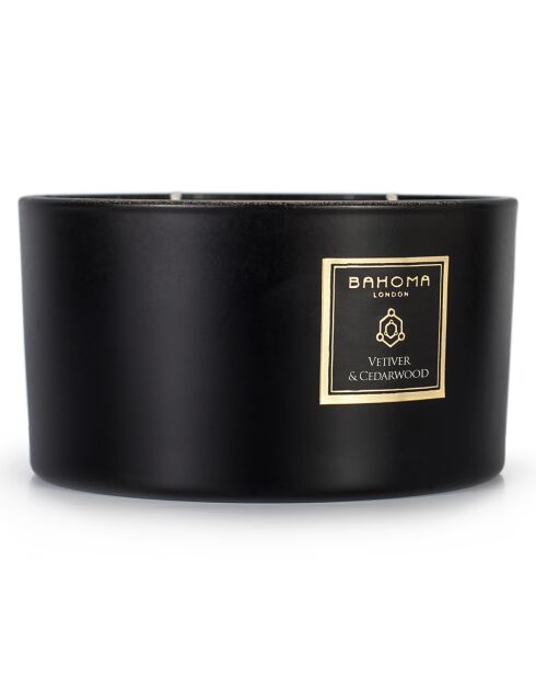 Bougie parfumée Obsidian Black Collection Vetiver & Cedarwood - 3 mèches 40h