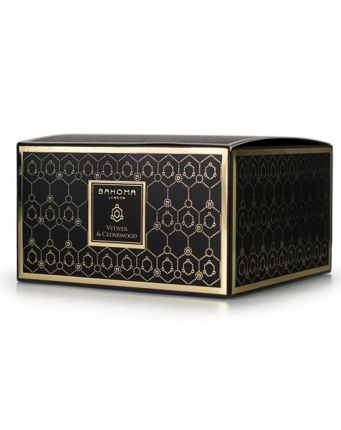 Bougie parfumée Obsidian Black Collection Vetiver & Cedarwood - 3 mèches 40h