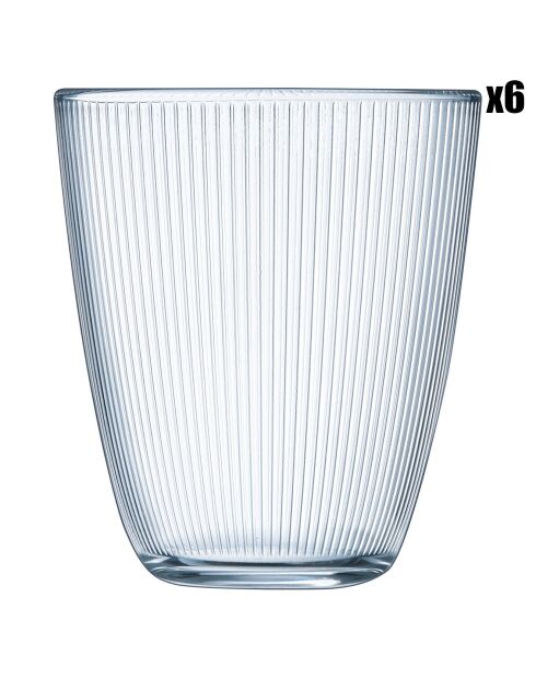 6 Verres Stripy transparents - 31 cl