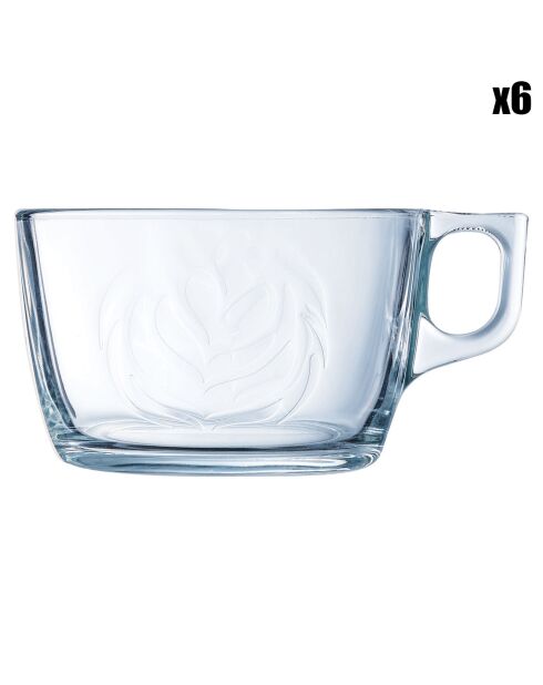 6 Tasses Jumbo Barista transparentes - 50 cl
