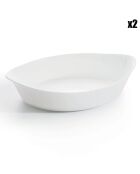 2 Plats de cuisson Smart Cuisine Carine blancs - 20.3x32.5x7.4 cm