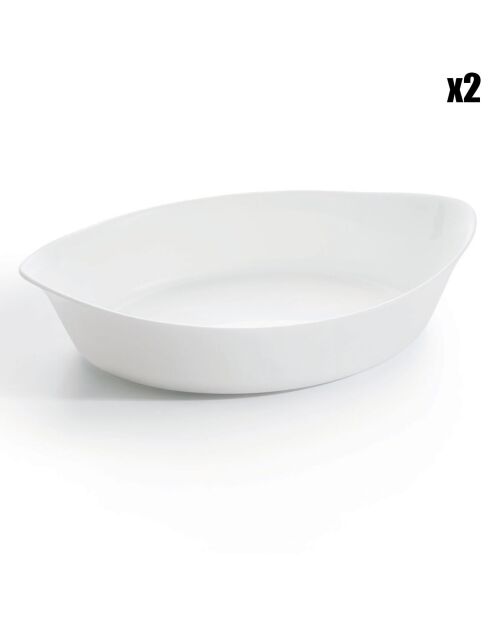 2 Plats de cuisson Smart Cuisine Carine blancs - 20.3x32.5x7.4 cm