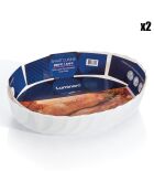 2 Plats de cuisson ovales Smart Cuisine Trianon blancs - 28.6x36.9x8 cm