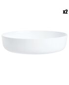 2 Plats de cuisson ronds Smart Cuisine Diwali blancs - 30x30x6.8 cm