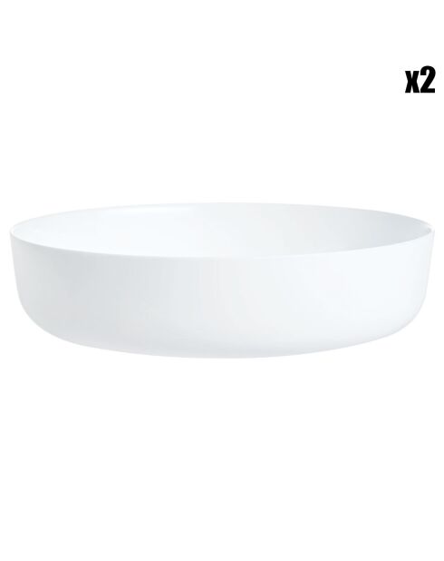 2 Plats de cuisson ronds Smart Cuisine Diwali blancs - 30x30x6.8 cm
