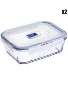 2 Boîtes de conservation rectangulaires Pure Box Active transparentes - 122 cl