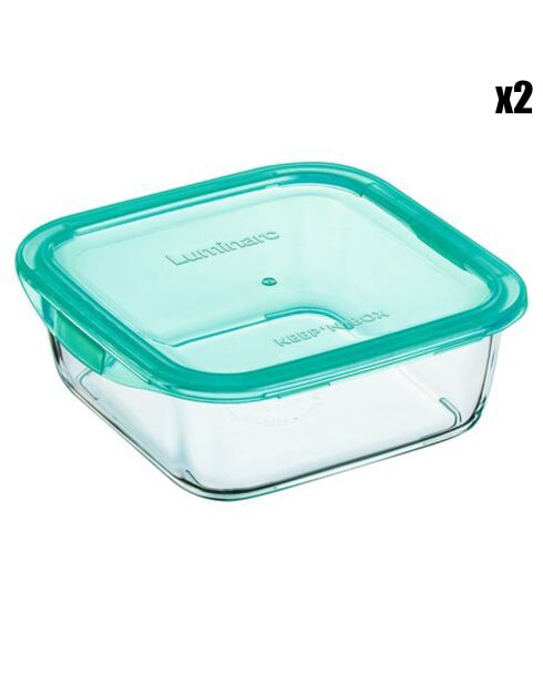 2 Boîtes de conservation carrées Keep'n Box transparentes - 122 cl