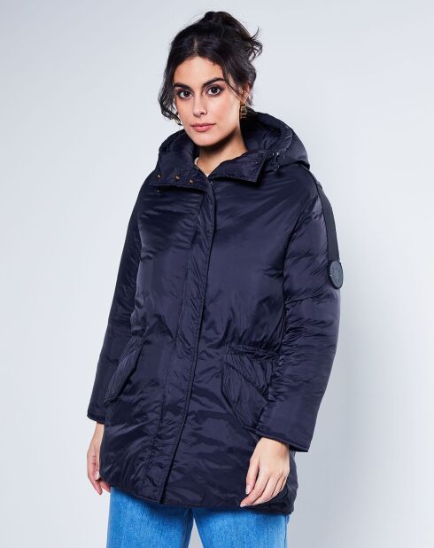 Parka légère à capuche bleu nuit