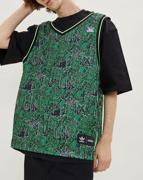 T-Shirt Adidas x Sankuanz Basketball Réversible noir/vert