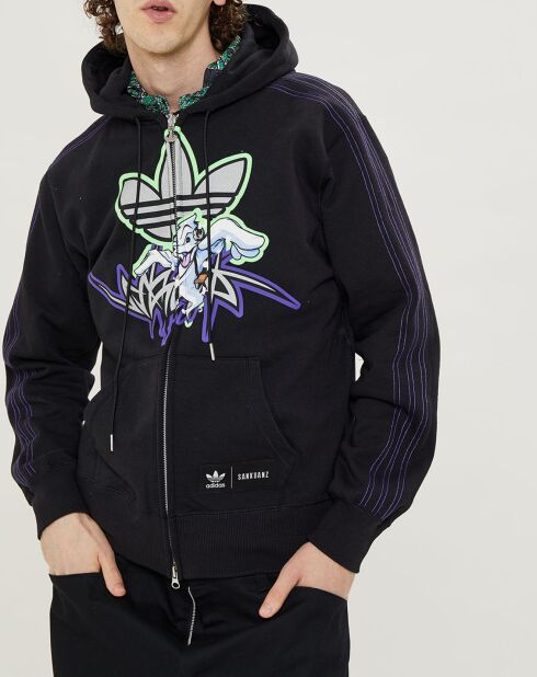 Sweat à Capuche Adidas x Sankuanz Reversible noir/vert