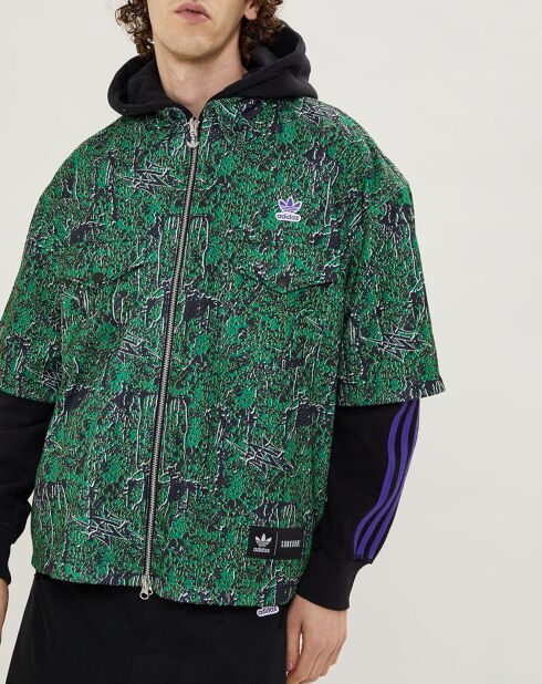 Sweat à Capuche Adidas x Sankuanz Reversible noir/vert