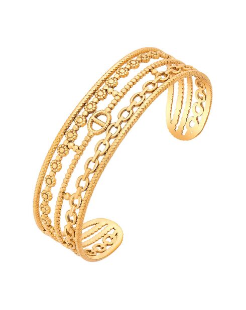 Manchette Chainella en Acier dorée