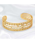 Manchette Chainella en Acier dorée