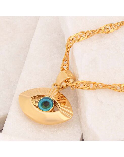 Collier Eyoka bleu/doré