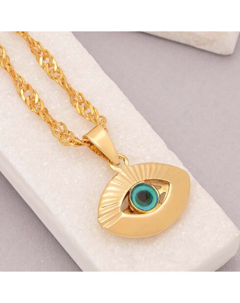 Collier Eyoka bleu/doré