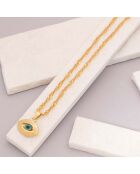 Collier Eyoka bleu/doré