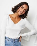 Pull en Cachemire mélangé Liah blanc