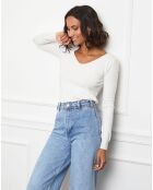 Pull en Cachemire mélangé Liah blanc