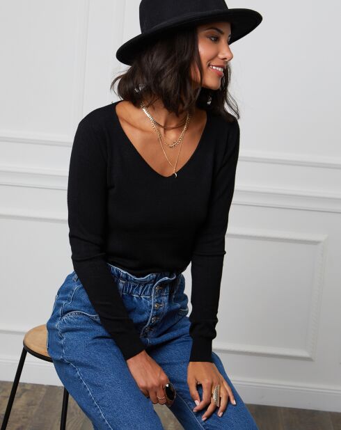 Pull en Cachemire mélangé Romy noir