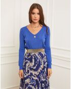 Pull en Cachemire mélangé Florianne bleu royal