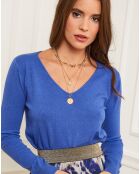 Pull en Cachemire mélangé Florianne bleu royal