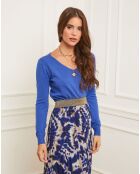Pull en Cachemire mélangé Florianne bleu royal