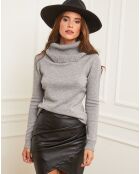 Pull Gabrielle Col roulé gris clair