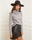 Pull Gabrielle Col roulé gris clair