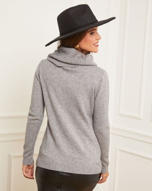Pull Gabrielle Col roulé gris clair