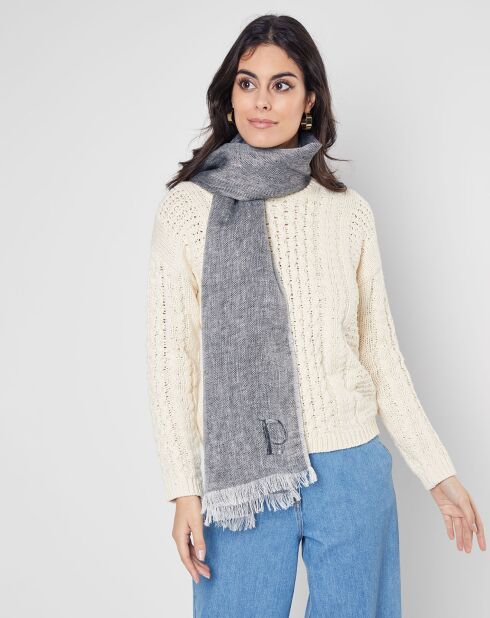 Écharpe 100% Lin Volage Graphite - 60x190 cm