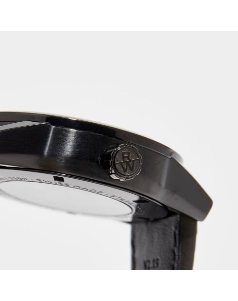 Montre automatique Femme en Cuir croco Freelancer Mécanique noire