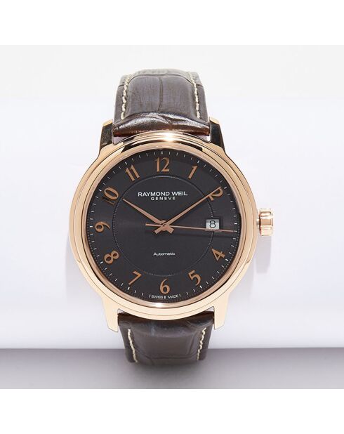 Montre Homme en Cuir croco Maestro Automatique marron