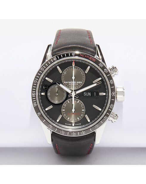 Montre Homme en Cuir Freelancer Automatique  noire