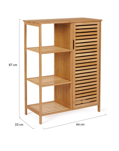 Mueble de baño Maya de bambú con estante de 3 niveles, 66 x 33 x 87 cm