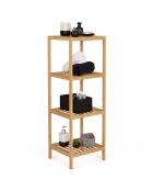 Estante de baño Maya de bambú de 4 niveles, 34 x 32 x 100 cm